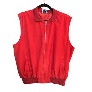 Vibrant Red Men's Vest with Zip Closure